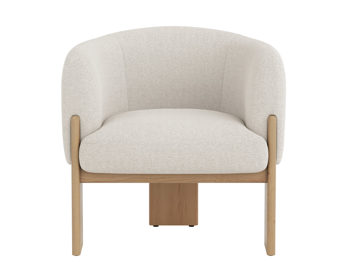 NAHLA TRINE LOUNGE CHAIR - RUSTIC OAK - DOVE CREAM