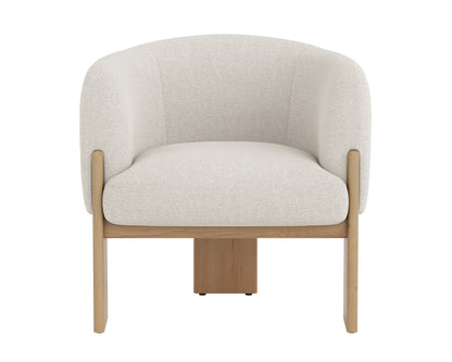 NAHLA TRINE LOUNGE CHAIR - RUSTIC OAK - DOVE CREAM