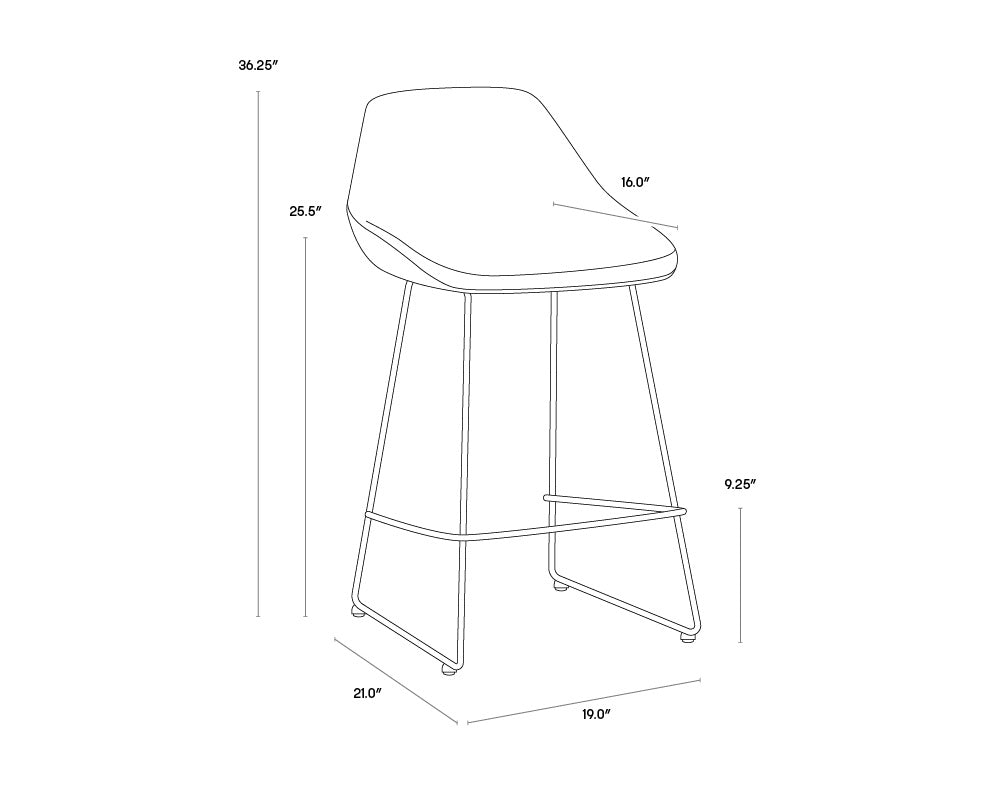 NAHLA MCCOY COUNTER STOOL - NOVEMBER GREY / CINNAMON BROWN