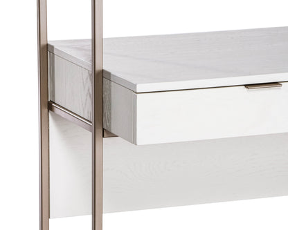 NAHLA AMBROSE MODULAR WALL DESK - CHAMPAGNE GOLD - CREAM