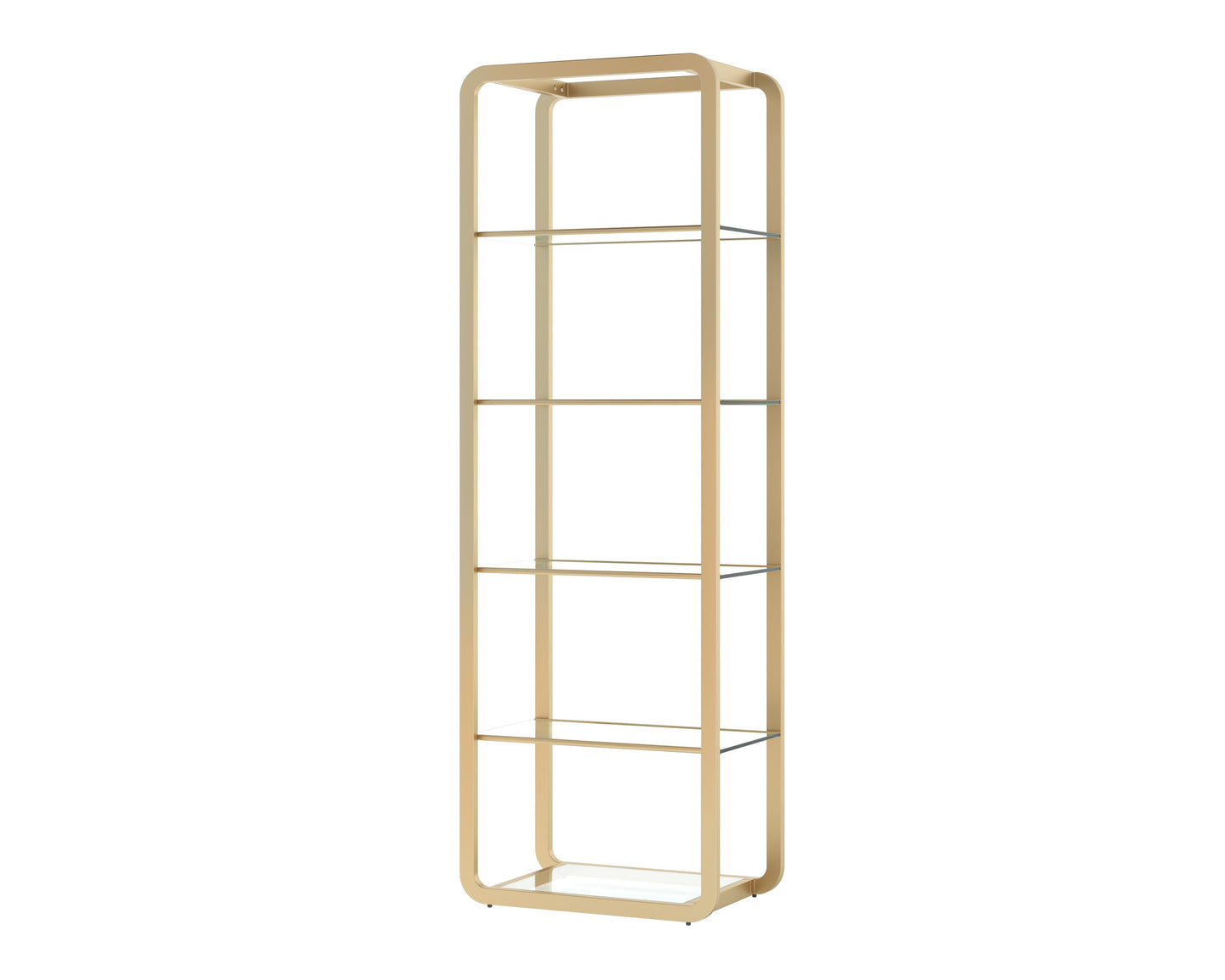 NAHLA AMBRETTA BOOKCASE - SMALL - GOLD / CLEAR