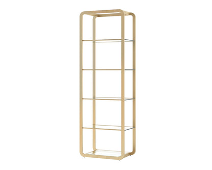 NAHLA AMBRETTA BOOKCASE - SMALL - GOLD / CLEAR