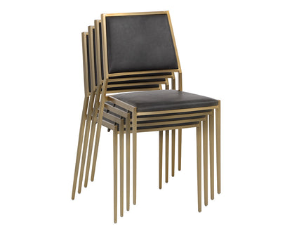 NAHLA ODILIA STACKABLE DINING CHAIR - BRAVO PORTABELLA