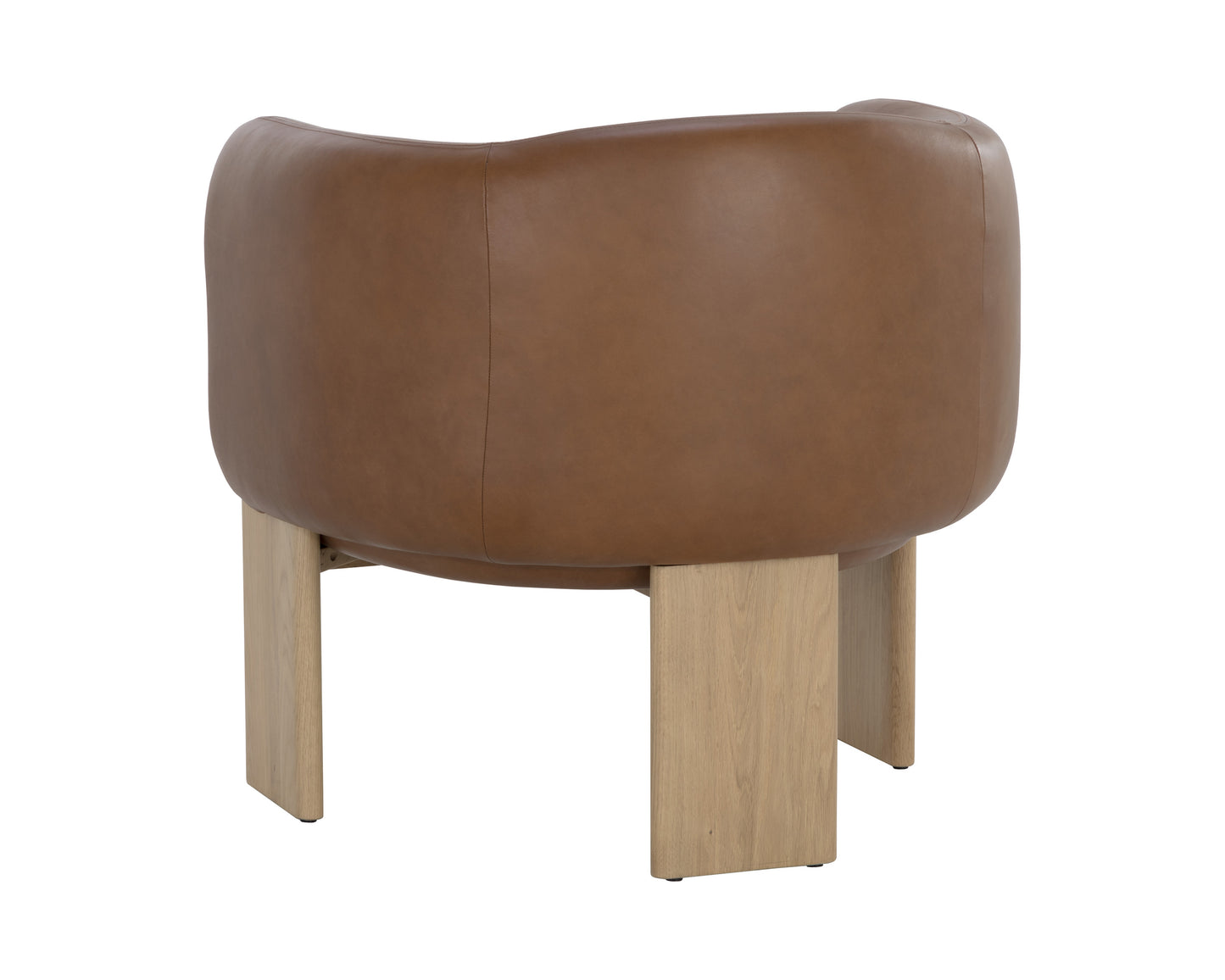 NAHLA TRINE LOUNGE CHAIR - RUSTIC OAK - VINTAGE CAMEL LEATHER