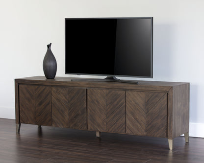 NAHLA GREYSON MEDIA CONSOLE AND CABINET - SMOKE ACACIA