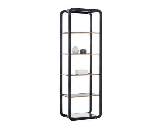 NAHLA AMBRETTA BOOKCASE - SMALL - BLACK / SMOKE GREY