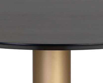 NAHLA MONACO DINING TABLE - GOLD - GREY MARBLE / CHARCOAL GREY - 48"