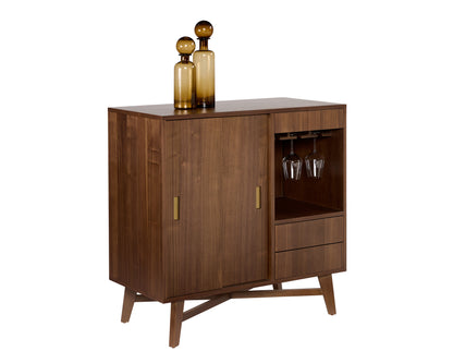 NAHLA CAVEN BAR CABINET - WALNUT