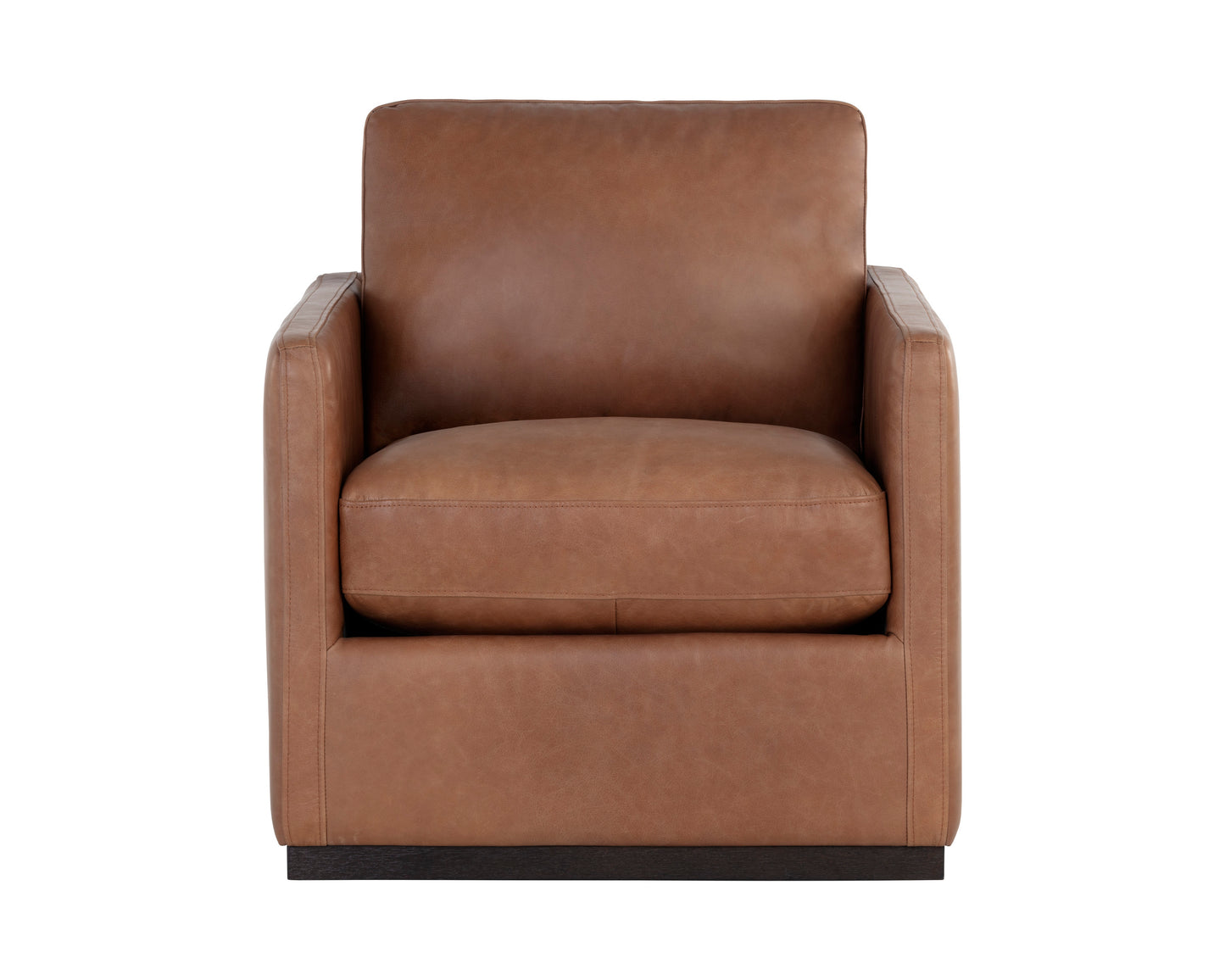 NAHLA PORTMAN SWIVEL LOUNGE CHAIR - MARSEILLE CAMEL LEATHER