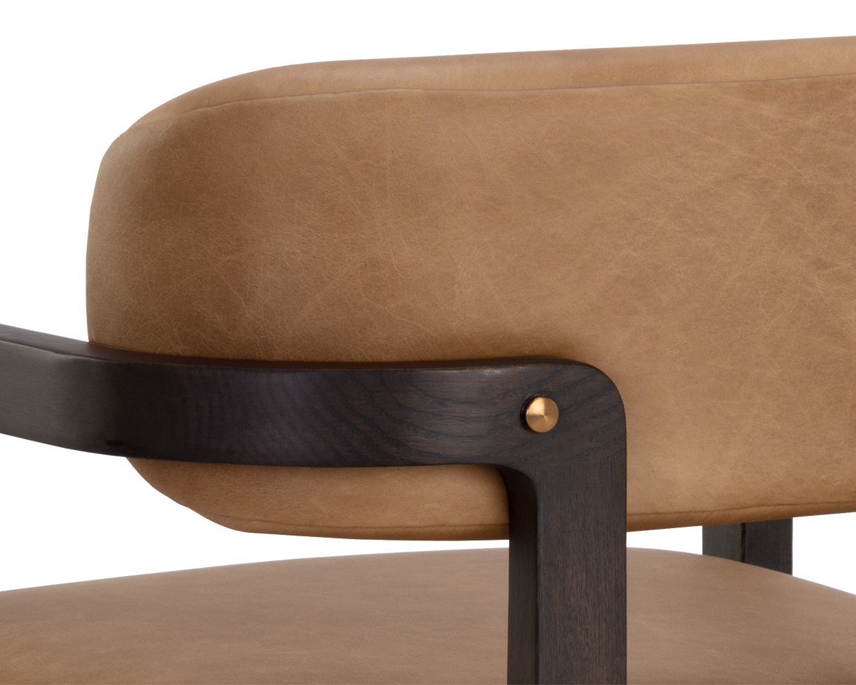 NAHLA MADRONE DINING ARMCHAIR - BROWN - LUDLOW SESAME LEATHER