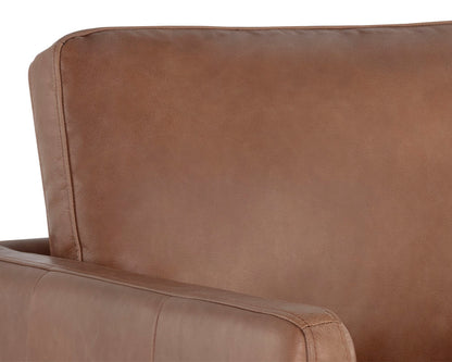 NAHLA PORTMAN SWIVEL LOUNGE CHAIR - MARSEILLE CAMEL LEATHER