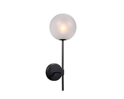 NAHLA IZORA SCONCE - BLACK - FROSTED