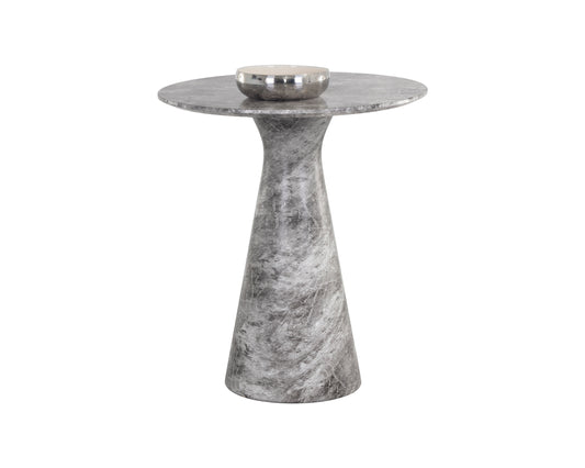 NAHLA SHELBURNE COUNTER TABLE - MARBLE LOOK - GREY