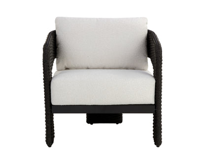 NAHLA PYLOS DINING ARMCHAIR - BLACK / LOUIS CREAM