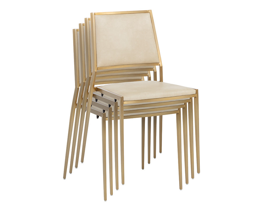 NAHLA ODILIA STACKABLE DINING CHAIR - BRAVO CREAM