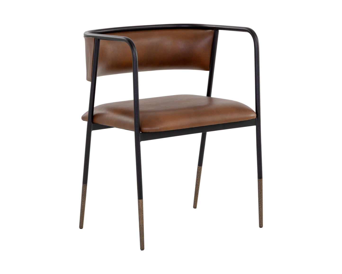 NAHLA BRENAN DINING ARMCHAIR - BRAVO COGNAC