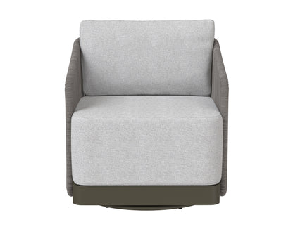 NAHLA ALLARIZ SWIVEL ARMCHAIR - WARM GREY - GRACEBAY LIGHT GREY