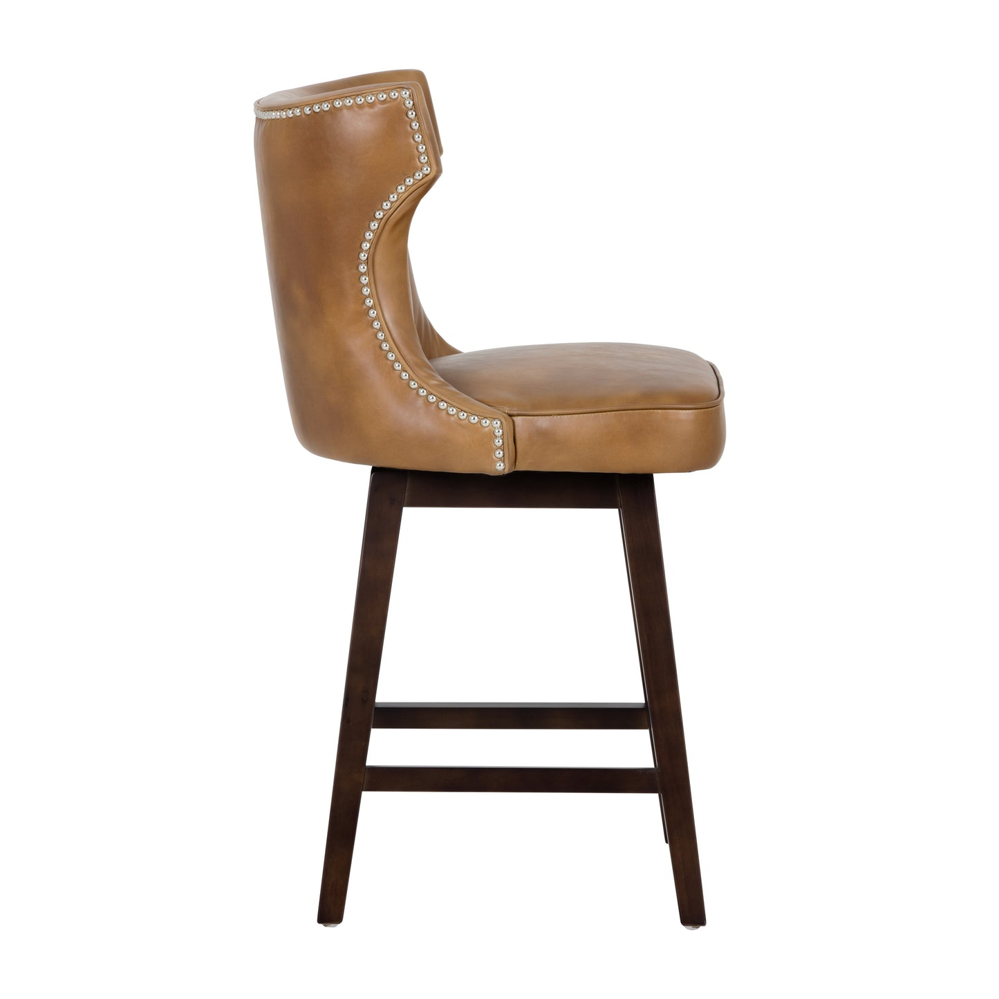 NAHLA NEVILLE SWIVEL COUNTER STOOL - TOBACCO TAN