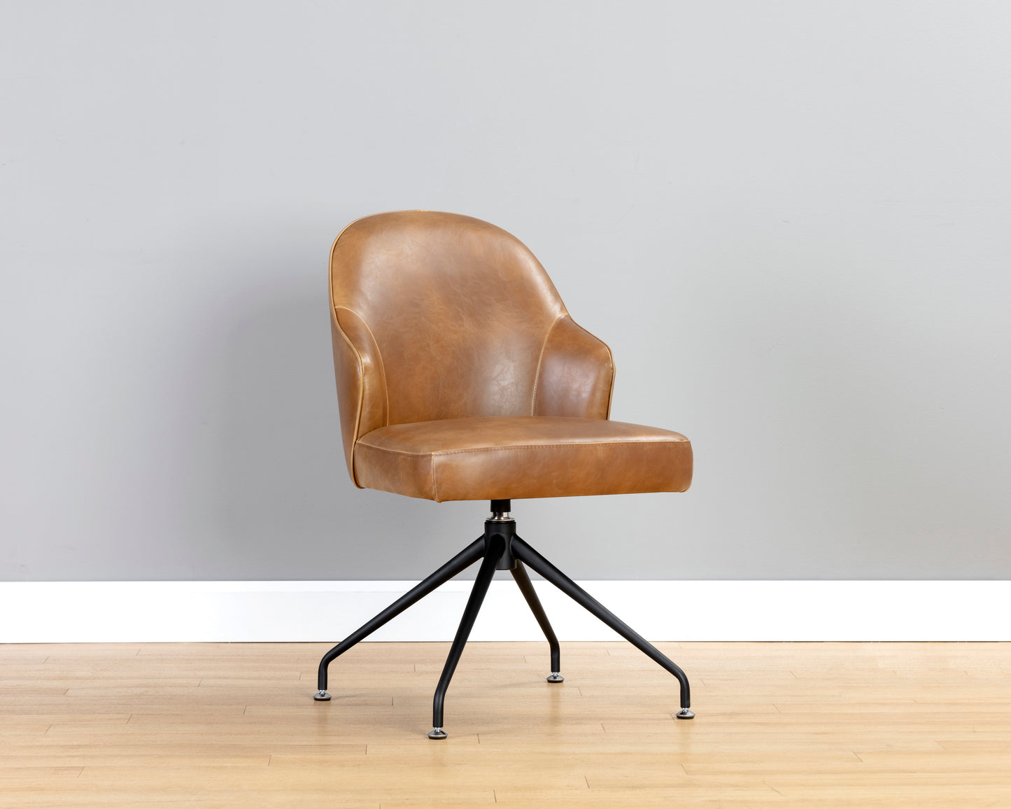 NAHLA BRETTA SWIVEL DINING CHAIR - TOBACCO TAN