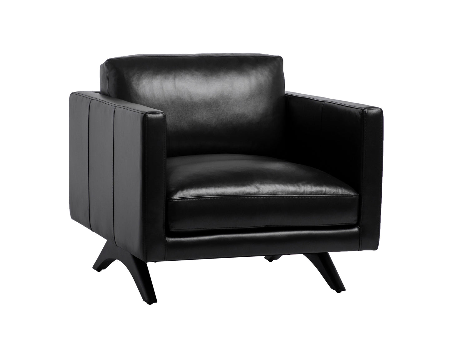 NAHLA ROGERS ARMCHAIR - CORTINA BLACK LEATHER