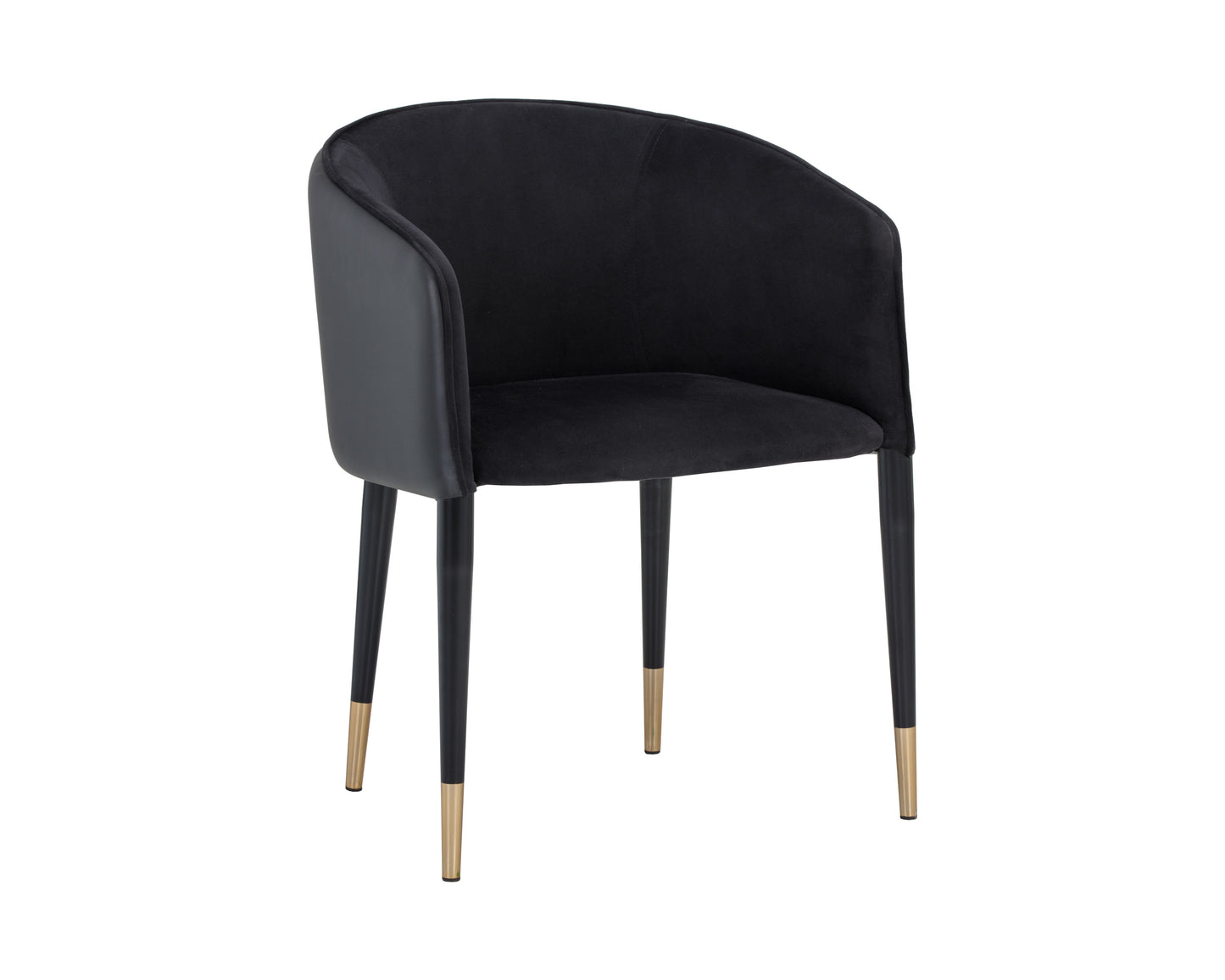 NAHLA ASHER DINING ARMCHAIR - ABBINGTON BLACK / NAPA BLACK