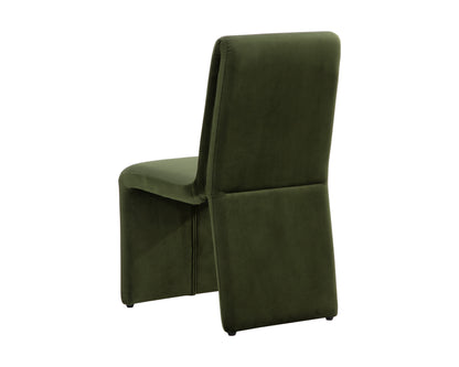 NAHLA CASCATA DINING CHAIR - MOSS GREEN