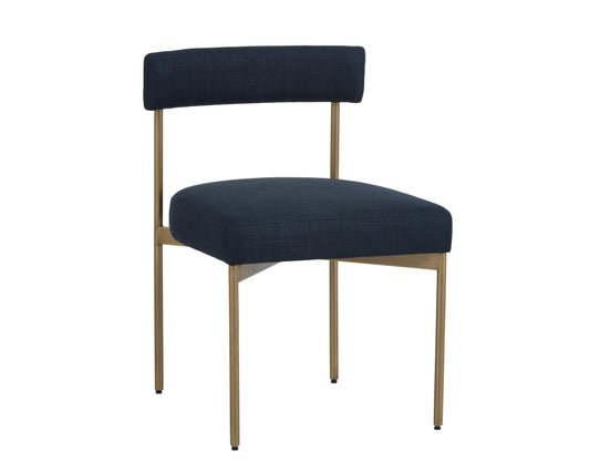 NAHLA SENECA DINING CHAIR - ANTIQUE BRASS - ARENA NAVY