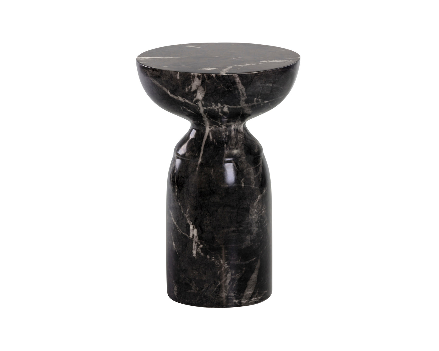 NAHLA GOYA END TABLE - MARBLE LOOK - BLACK