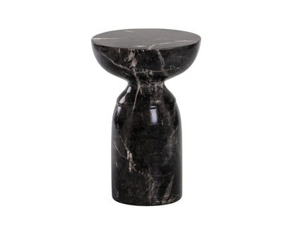 NAHLA GOYA END TABLE - MARBLE LOOK - BLACK