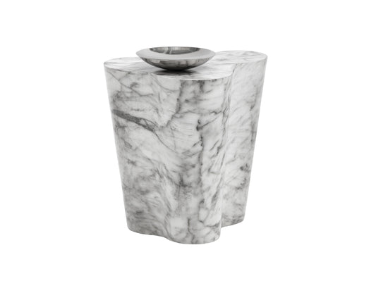 NAHLA AVA END TABLE - SMALL - MARBLE LOOK