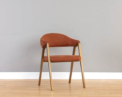 NAHLA BURGOS DINING ARMCHAIR - BELFAST RUST