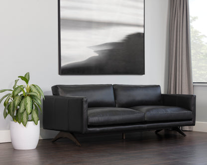 NAHLA ROGERS SOFA - CORTINA BLACK LEATHER