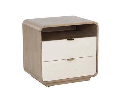 NAHLA KAYDEN NIGHTSTAND - OYSTER SHAGREEN