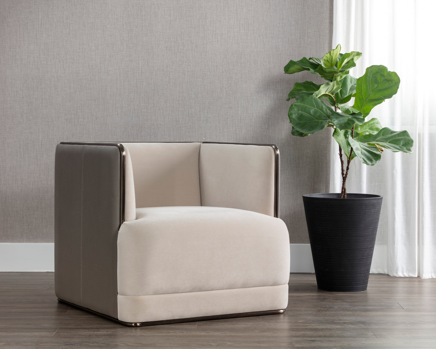 NAHLA SIERRA ARMCHAIR - MEG TAUPE / PORCINI TAUPE