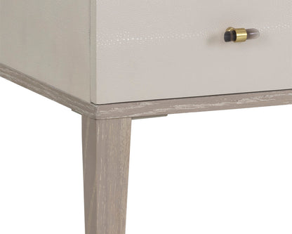 NAHLA PATTINSON DESK - WHITE CERUSE - OYSTER SHAGREEN