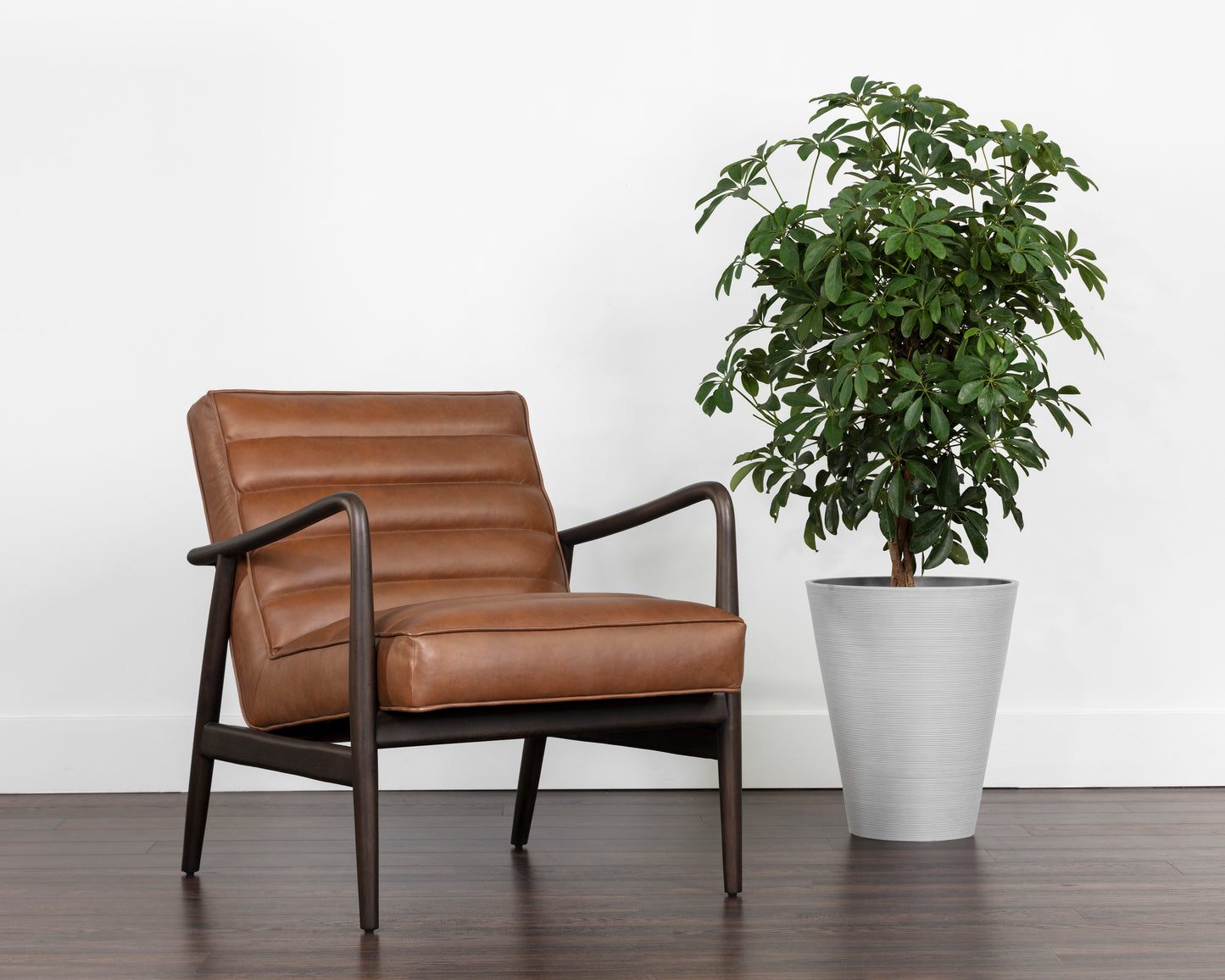 NAHLA LYRIC LOUNGE CHAIR - VINTAGE CARAMEL LEATHER