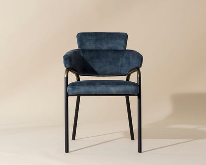 NAHLA SHARQUI DINING ARMCHAIR - NONO PETROL