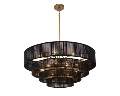 NAHLA LUMINA CHANDELIER - BLACK JUTE