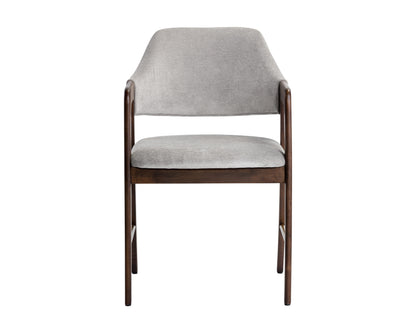 NAHLA MILTON DINING ARMCHAIR - SMOKE ACACIA - POLO CLUB STONE