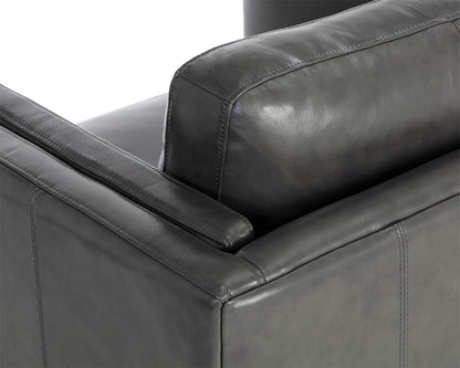 NAHLA RICHMOND ARMCHAIR - BRENTWOOD CHARCOAL LEATHER