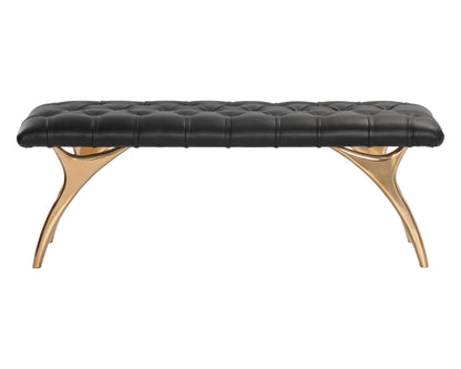 NAHLA TAYLEN BENCH - BLACK LEATHER