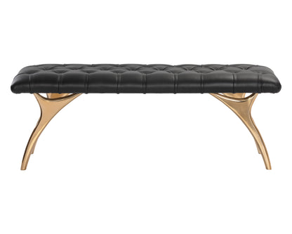 NAHLA TAYLEN BENCH - BLACK LEATHER