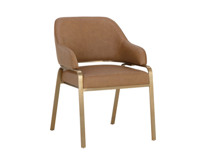 NAHLA MALACHI DINING ARMCHAIR - MILLIKEN COGNAC