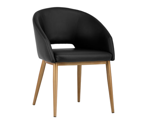 NAHLA THATCHER DINING ARMCHAIR - BLACK - ANTIQUE GREY