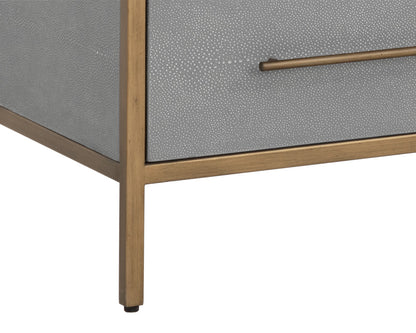 NAHLA VENICE MEDIA CONSOLE AND CABINET - GREY SHAGREEN