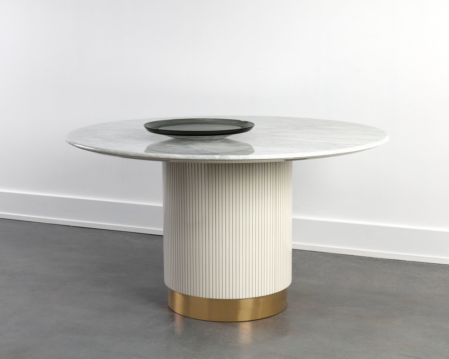 NAHLA PALOMA DINING TABLE - ROUND - WHITE MARBLE - 54"