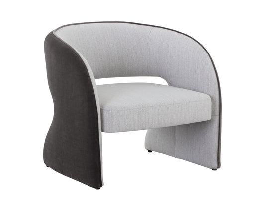 NAHLA ROSALIA LOUNGE CHAIR - MINA LIGHT GREY / MEG ASH