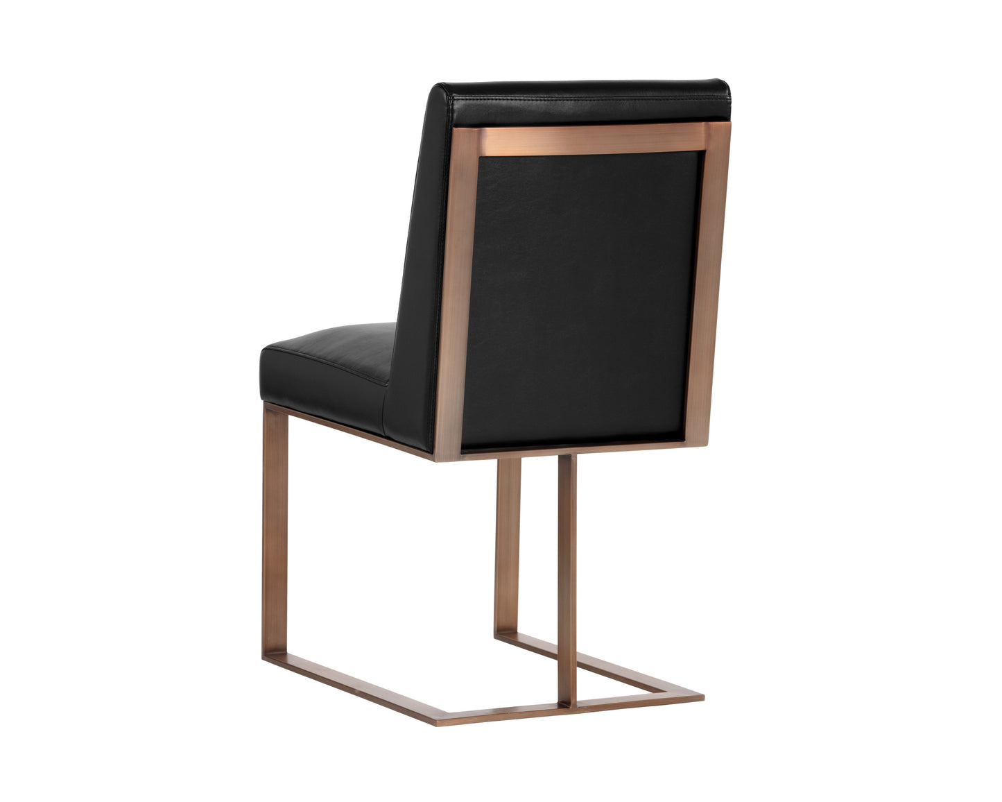 NAHLA DEAN DINING CHAIR - ANTIQUE BRASS - CANTINA BLACK