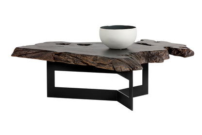 NAHLA WYATT COFFEE TABLE - BLACK / DARK BROWN