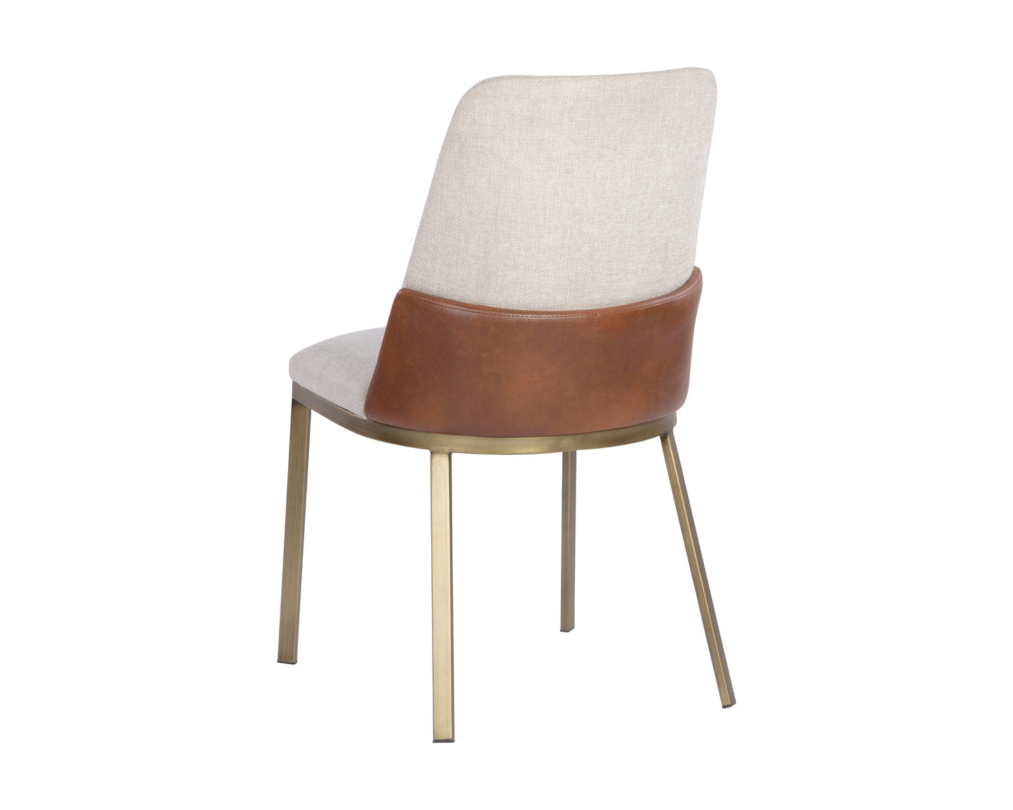 NAHLA MARIE DINING CHAIR - BELFAST OATMEAL / BRAVO COGNAC